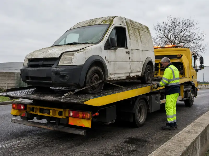 Enlèvement d'épave en cour privée ou parking à Caen